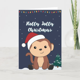 Navidad del mono Nieve Invierno Animales Monos Fie