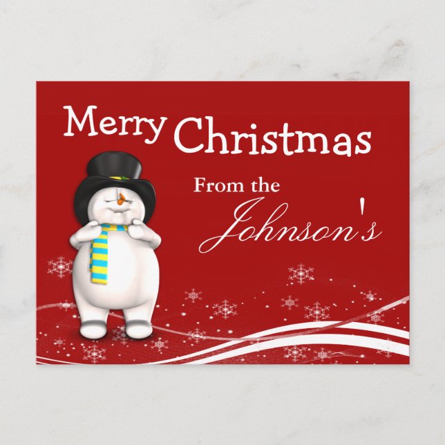 Navidad del muñeco de nieve del dibujo animado que (Anverso)