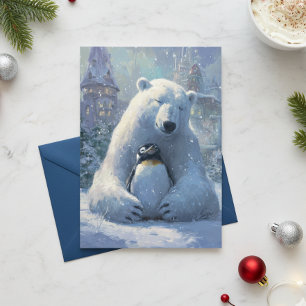 Navidad del oso polar y el pingüino