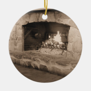 Navidad del país en el ornamento de la cabina