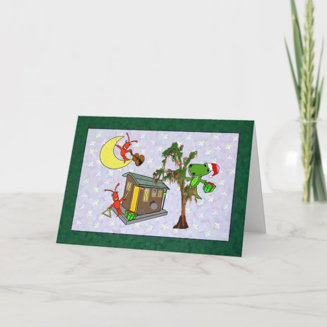 Navidad del pantano de Cajun del cocodrilo de (Anverso)