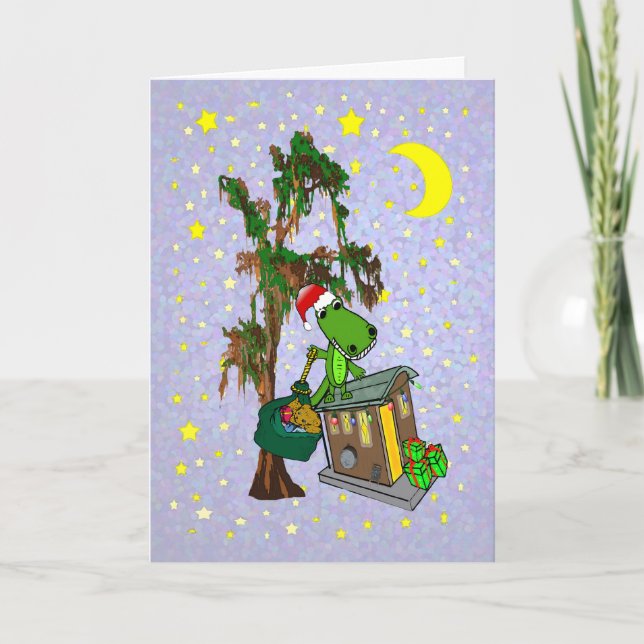 Navidad del pantano de Cajun del cocodrilo de (Anverso)