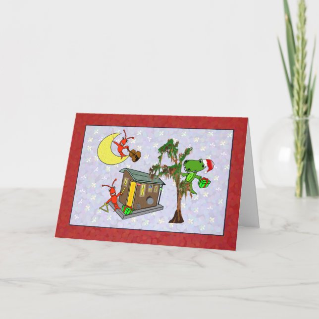 Navidad del pantano de Cajun del cocodrilo de (Anverso)
