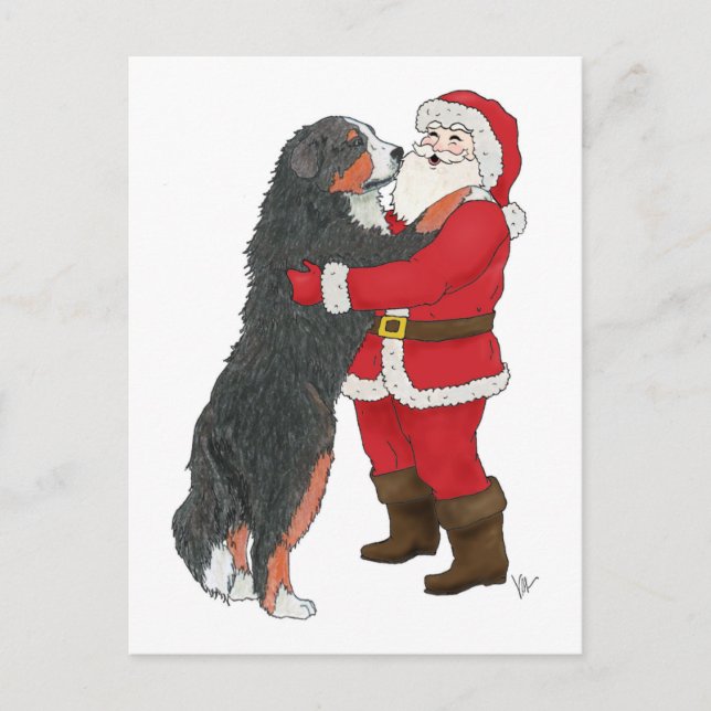 Navidad del perro de montaña de Bernese que saluda (Anverso)