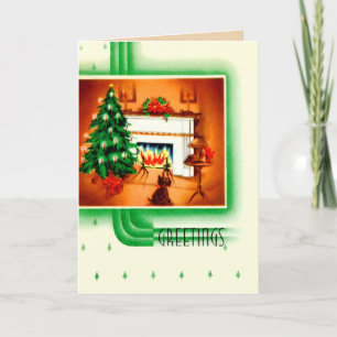 Navidad del perro del escocés del vintage