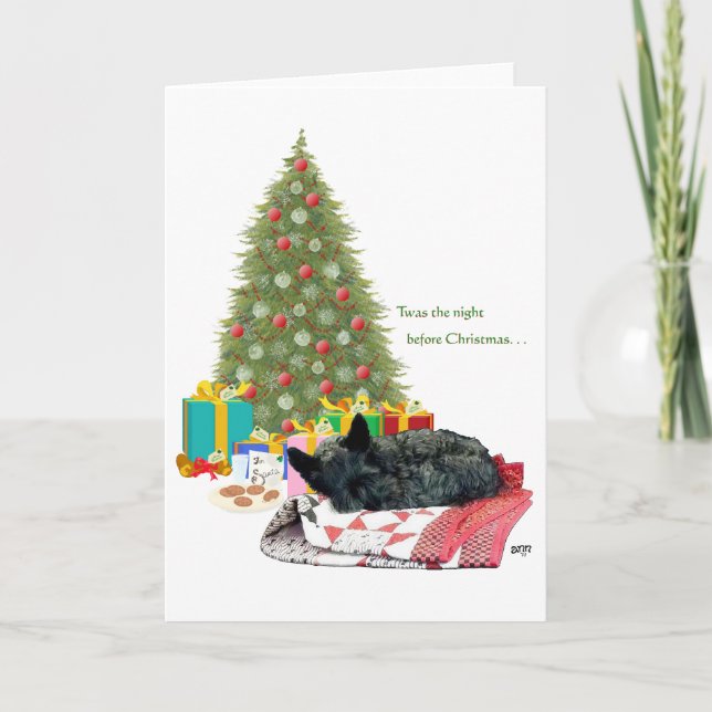 Navidad del Terrier Escocés Dormido (Anverso)