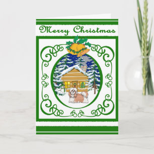 Navidad del vintage de Shihtzu