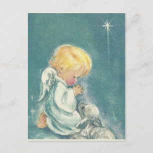 Navidad del vintage que ruega ángel