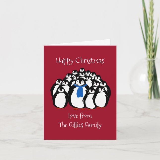 Navidad divertida de pingüinos (Anverso)