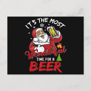 Navidad Divertida Santa Claus Bebiendo Cerveza Mar