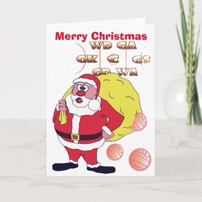Navidad divertido del Netball de Santa que saluda (Anverso)