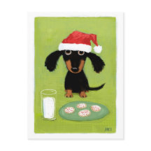 Navidad divertido del perro de la salchicha de