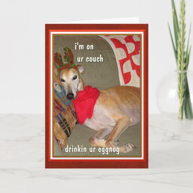 Navidad divertido del reno del galgo personalizado (Anverso)