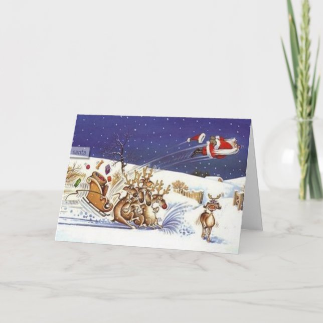 Navidad divertido del reno hermoso de Santa del (Anverso)