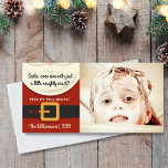 Navidad divertido foto traviesa y Niza de Papá<br><div class="desc">Separe la alegría del día de fiesta con esta tarjeta divertida de la foto que ofrece un juego de santa con las palabras "Santa, hace agradable con apenas una cuenta poco traviesa?" (cambie la fraseología si usted quisiera). Personalizar con su propia foto, nombre y año. ¡La tarjeta perfecta para los...</div>