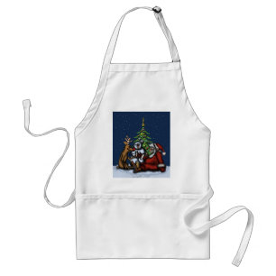 Navidad divertido que bebe el delantal del arte