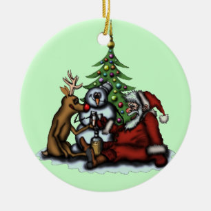 Navidad divertido que bebe el ornamento del árbol