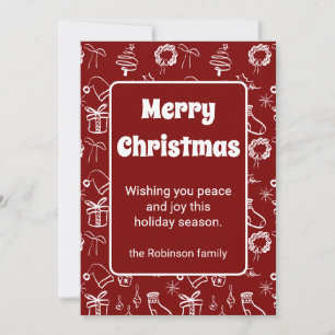 Navidad Doodles Retro Burgundy