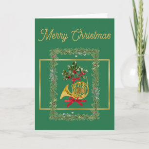 Navidad elegante de corno francés verde