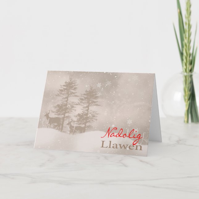 Navidad elegante de la lengua Galés buenas fiestas (Anverso)