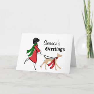 Navidad elegante del caminante del perro