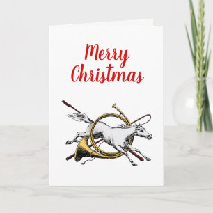Navidad Elegante Ecuestre Caballo Saltando a Travé