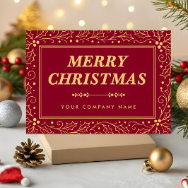 Navidad Empresarial de Lujo en Borgoña y Dorado An