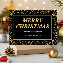 Navidad Empresarial de Lujo en Negro y Dorado Anti