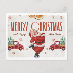 Navidad en acuarela roja y beige elegante