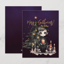 Navidad en árbol de navidad de niño gótico