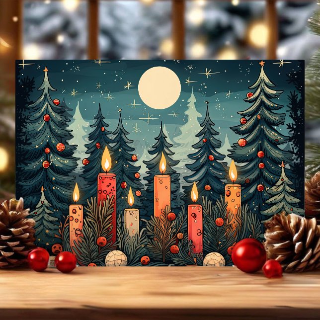 Navidad en el bosque con velas (Subido por el creador)