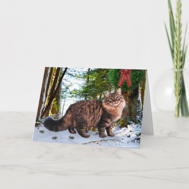 "Navidad en el bosque" Tarjeta de felicitación (Anverso)