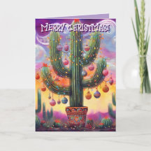 Navidad en el Desierto del Suroeste Cactus Saguaro