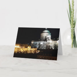 Navidad en Esztergom Hungría tarjeta en blanco