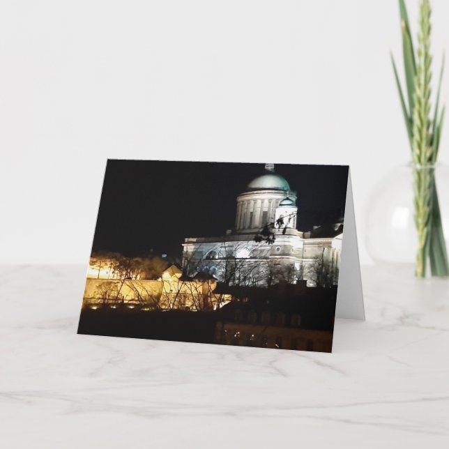 Navidad en Esztergom Hungría tarjeta en blanco (Anverso)