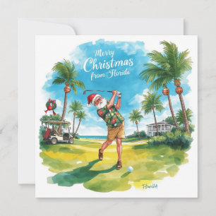 Navidad en Florida Santa jugando golf