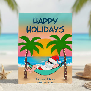 Navidad en hamaca de playa tropical de Santa