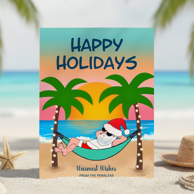 Navidad en hamaca de playa tropical de Santa (Subido por el creador)