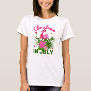 Navidad En Julio Camiseta Lindo Flamenco De Verano