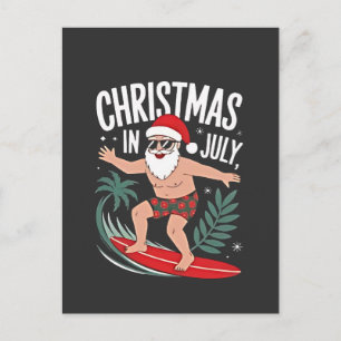 Navidad en Julio Divertido Santa Surfista Vacacion