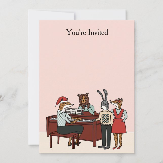 Navidad en la invitación del piano (Anverso)