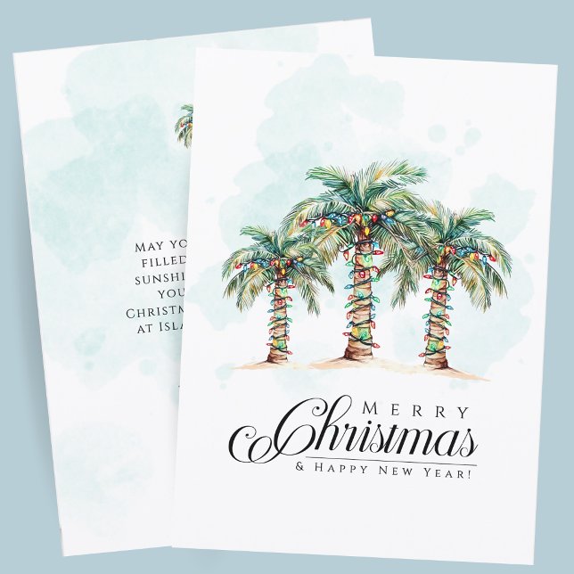 Navidad en la playa con palmeras tropicales (Subido por el creador)