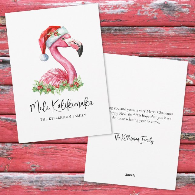 Navidad en la Playa Tropical Mele Kalikimaka (Mele Kalikimaka Tropical Beach Christmas Holiday Card)