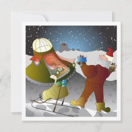 Navidad en la tarjeta de la luna