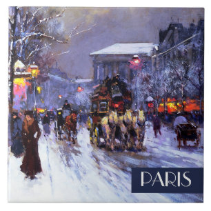 Navidad en París. Baldosas cerámicas del regalo