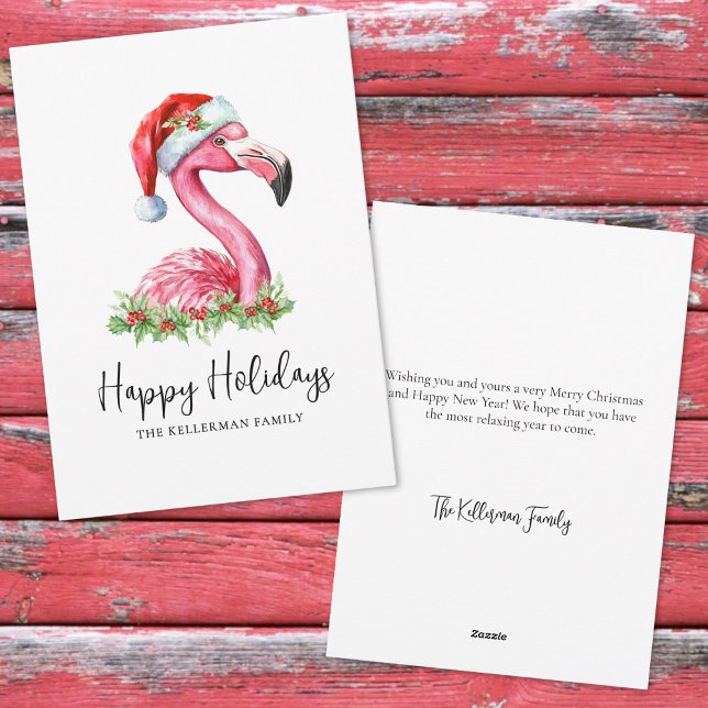 Navidad en Playa Tropical Felices Fiestas (Tropical Beach Christmas Happy Holidays Holiday Card )