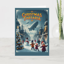 Navidad en Tartaria Tarjeta Vintage Conspiración