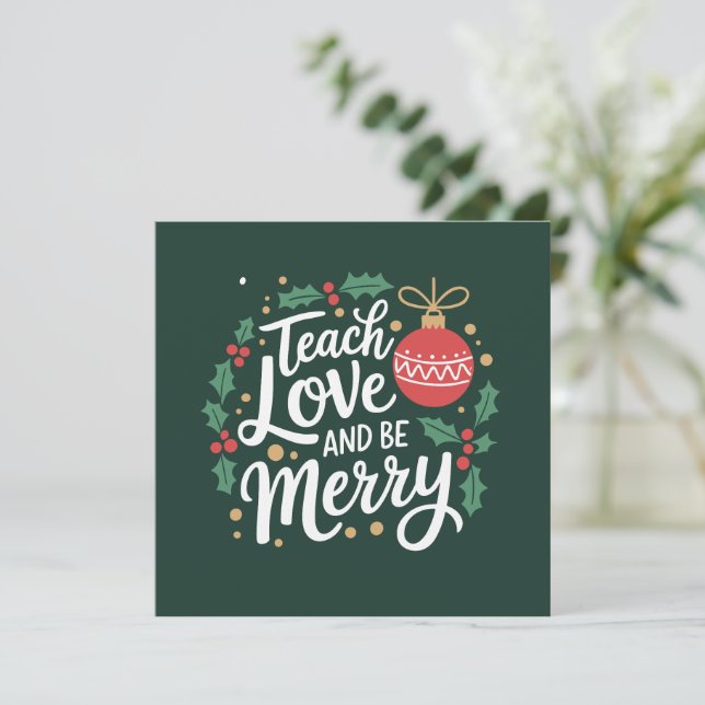 Navidad Enseña Amor Y Alégrate Navidad Maestro (Anverso de pie)