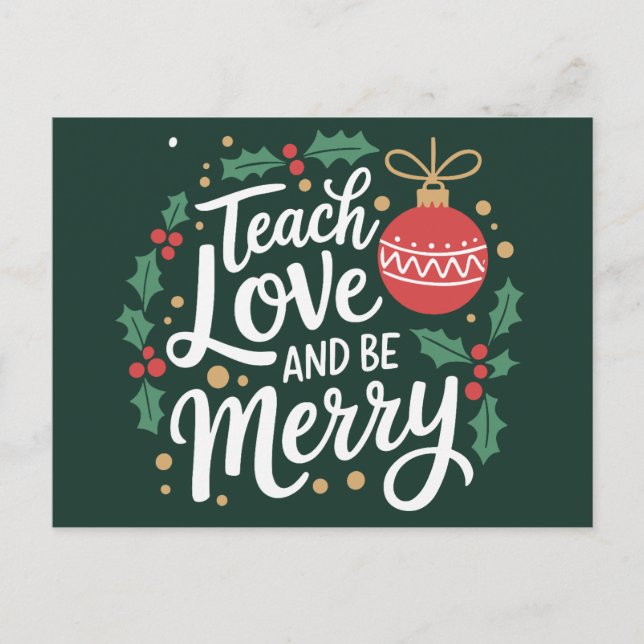Navidad Enseña Amor Y Alégrate Navidad Maestro (Anverso)