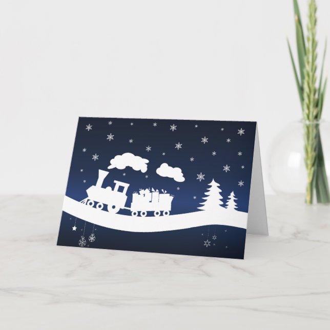 Navidad Entrena con Tarjeta de Saludo de Regalos (Anverso)